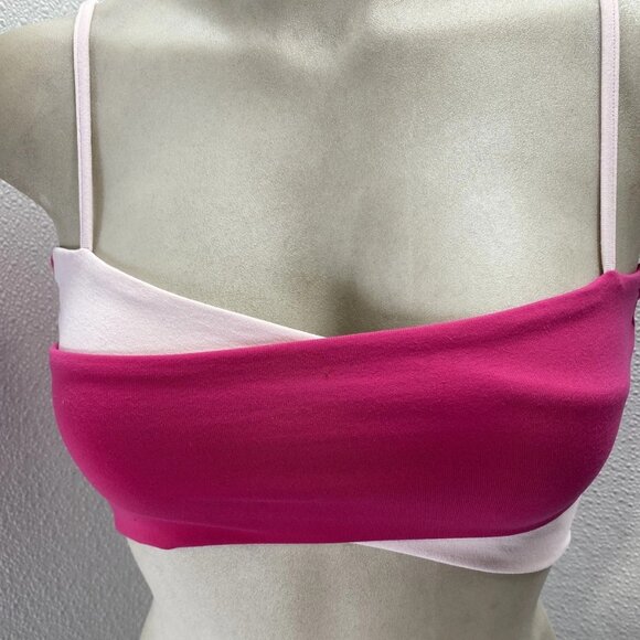 NEW LIVE THE PROCESS Women’s Orion Criss Cross Bra Dragon Fruit/Seashell Size M - Picture 1 of 10
